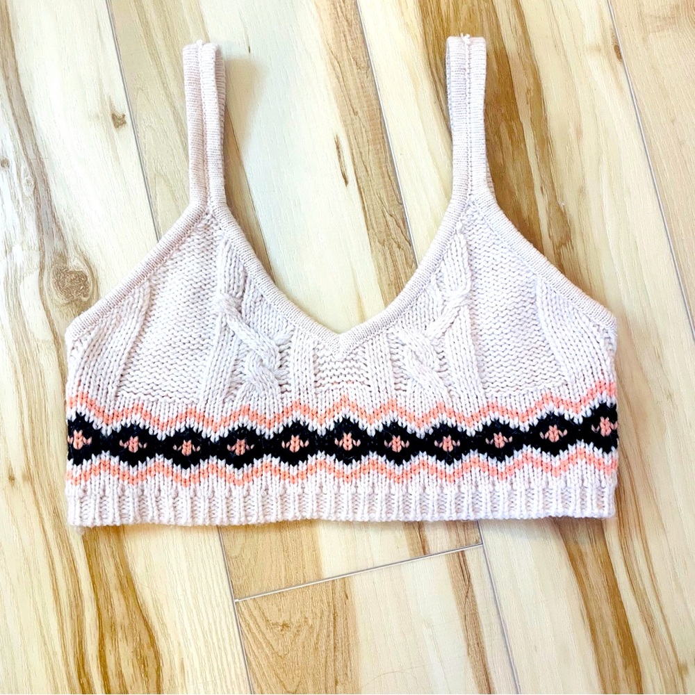 Sage & Oak Young Contemporary Crochet Knit Woman’s Size XL Cropped Bra Top